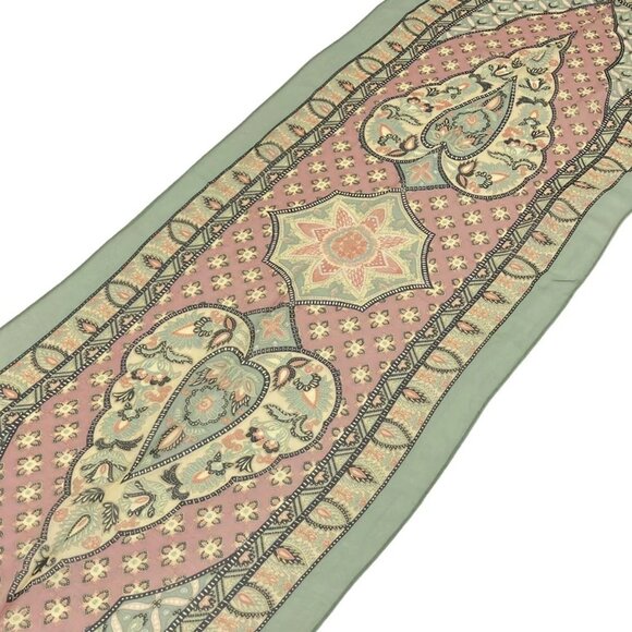 Auth ETRO - Light Green Pink Multi Scarf - Picture 2 of 4